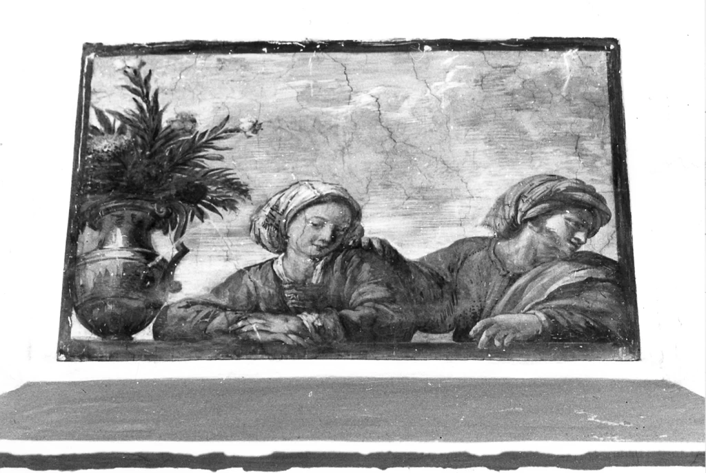 Palazzo Pamphilj, Roma - figure con vaso di fiori